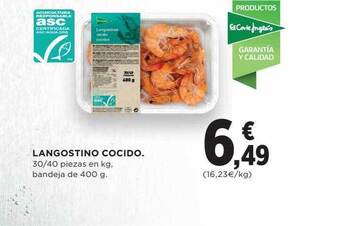 Hipercor Langostino cocido oferta