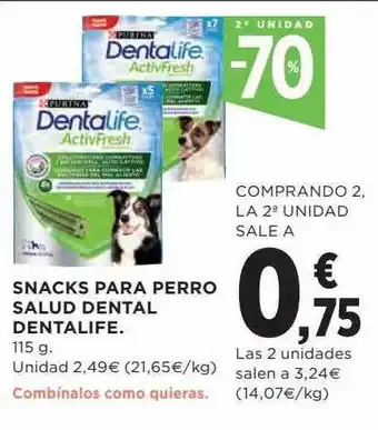 Hipercor 2a unidad -70% snacks para perro salud dental dentalife oferta