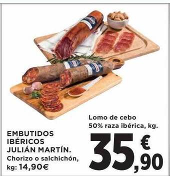 Hipercor Embutidos ibéricos julián martín oferta