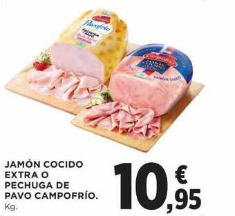 Hipercor Jamón cocido extra o pechuga de pavo campofrío oferta