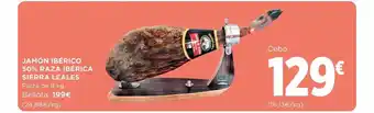 Hipercor Jamón ibérico 50% raza ibérica sierra leales oferta
