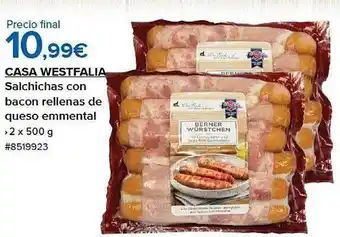 Costco Casa westfalia salchichas con bacon rellenas de queso emmental oferta