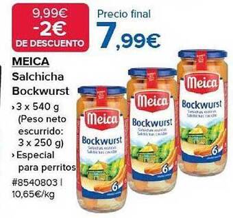 Costco Meica salchicha bockwurst oferta
