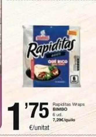 SPAR Rapiditas wraps bimbo oferta