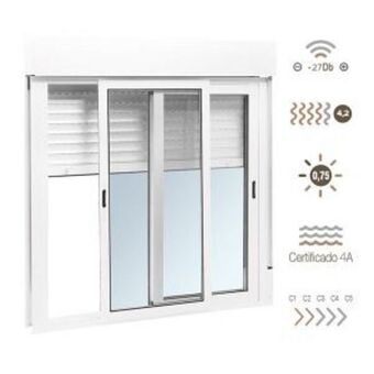 Brico Depôt Ventana de aluminio corredera 116 x 100 cm con persiana oferta