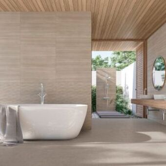 Brico Depôt Azulejo cerámico marrón mate arrecife natural 30 x 90 cm oferta