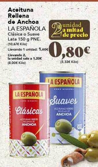 Gadis Aceituna rellena de anchoa la española oferta