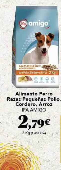 Gadis Alimento perro razas pequeñas pollo, cordero, arroz ifa amigo oferta