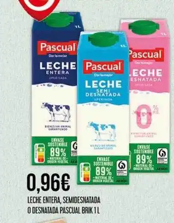 Claudio Leche entera, semidesnatada o desnatada pascual oferta