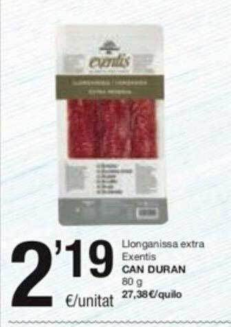 SPAR Fragadis Llonganissa extra exentis can duran oferta