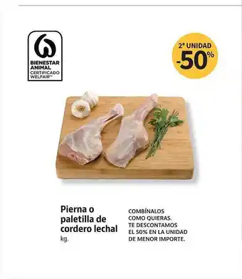Supermercados Sánchez Romero 2a unidad -50% pierna o paletilla de cordero lechal oferta