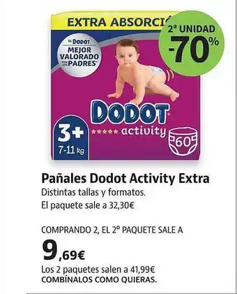 Supermercados Sánchez Romero Pañales dodot activity extra oferta