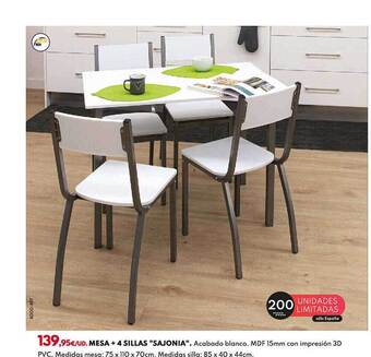 BricoCentro Mesa + 4 sillas oferta