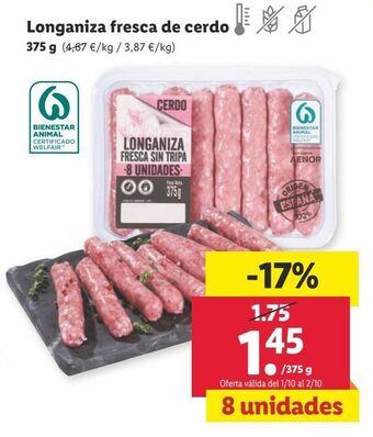 Lidl Longaniza oferta