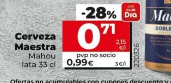 Maxi Dia Cerveza mahou oferta