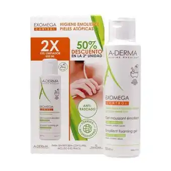 NutriTienda Exomega control gel limpiador antirascado 500 ml 2 uds oferta