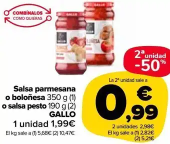 Carrefour Market Salsa parmesana o boloñesa o salsa pesto gallo oferta