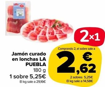 Carrefour Market Jamón curado en lonchas la puebla oferta
