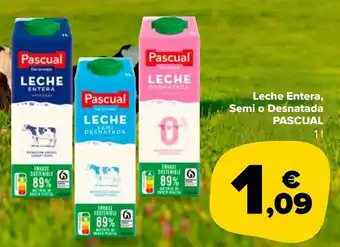 Carrefour Market Leche entera, semi o desnatada pascul oferta