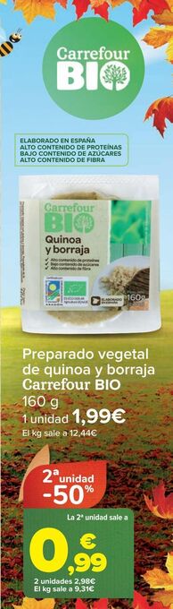 Carrefour Preparado vegetal de quinoa y borraja carrefour bio oferta