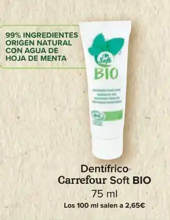 Carrefour Dentífrico carrefour soft bio 75 ml oferta