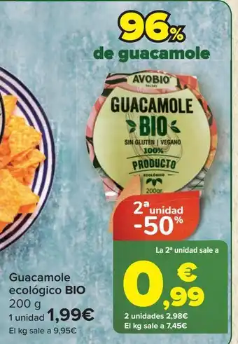 Carrefour Guacamole ecológico bio oferta