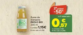 Carrefour Zumo de manzana ékolo bio oferta