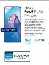 Movistar Novedad oppo renos ao pani 11,27€/mes oppo reno8 pro 66 pupr zoge - 400 superv see m12 a e m 77/100 oferta