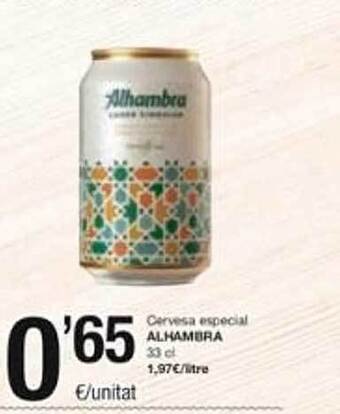 SPAR Cervesa especial alhambra oferta