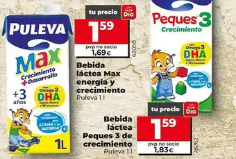 Dia Supermercados Bebida láctea max energia y crecimiento bebida láctea peques 3 de crecimiento puleva oferta