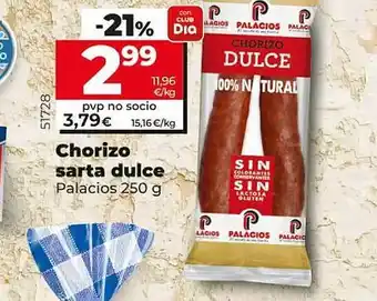 Dia Supermercados Chorizo sarta dulce palacios oferta