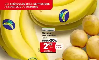 Dia Supermercados Plátano de canarias oferta