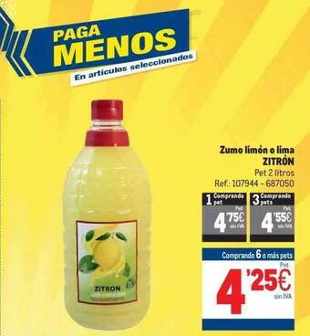 Makro Zumo limón o lima zitrón oferta