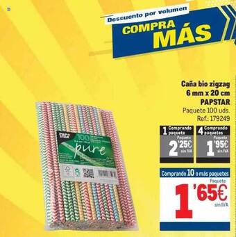 Makro Caña bio zigzag 6 mm x 20 cm papstar oferta