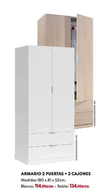 BricoCentro Armario 2 puertas + 2 cajones oferta