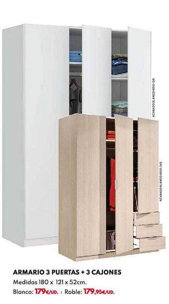 BricoCentro Armario 3 puertas + 3 cajones oferta