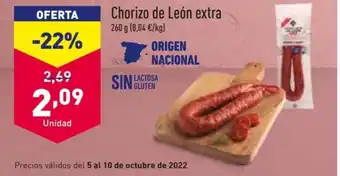 ALDI Chorizo de León extra oferta
