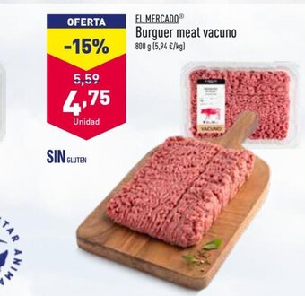 ALDI El Mercado Burguer meat vacuno oferta