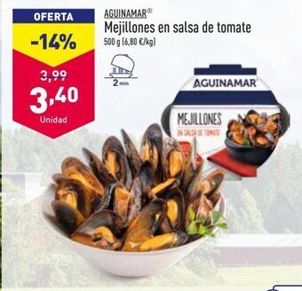 ALDI Aguinamar Mejillones en salsa de tomate oferta