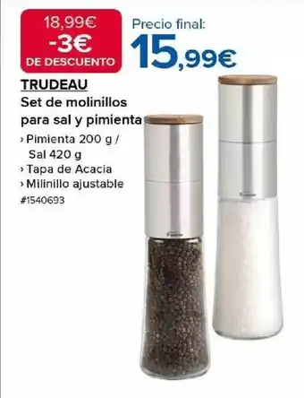 Costco Trudeau set de molinillos para sal y pimienta oferta