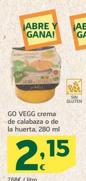 HiperDino Go vegg crema de calabaza o de la huerta oferta