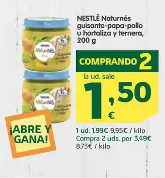 HiperDino Nestlé naturnés guisante-papa-pollo y hortaliza y ternera oferta