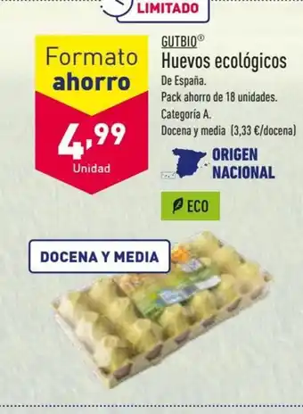 ALDI Gutbio Huevos ecológicos oferta
