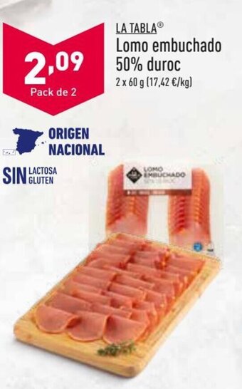 ALDI La Tabla Lomo embuchado 50% duroc oferta