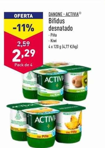 ALDI Danone Activia Bífidus desnatado oferta