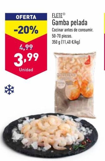 ALDI Flete Gamba pelada oferta
