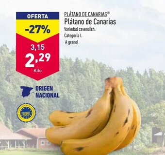 ALDI Plátano De Canarias Plátano de Canarias oferta