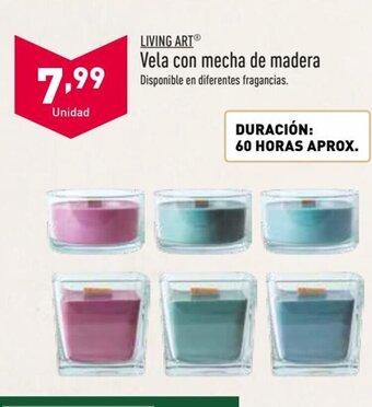 ALDI Living Art Vela con mecha de madera oferta