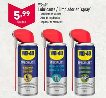 ALDI WD-40 Lubricante/ Limpiador en spray oferta