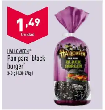 ALDI Halloween Pan para black burger oferta